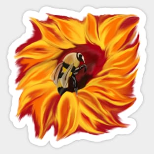 SUNflower and Bee Sticker